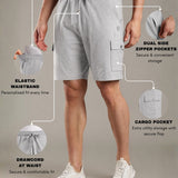 Men Cargo Shorts With Elasticated Waist Band And Adjustable Drawstring