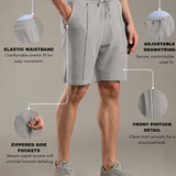 Men Pintuck Shorts With Zipper Pocket
