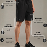 Men Solid Shorts With Side Pocket With Zipper Closure