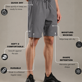 Men Solid Shorts With Side Pocket With Zipper Closure