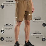 Men Solid Shorts With Side Pocket With Zipper Closure