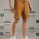 Comfortable Elastic Waistband Shorts Relaxed Fit with Functional Front Patch Pockets