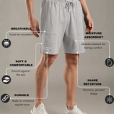 Comfortable Elastic Waistband Shorts Relaxed Fit with Functional Front Patch Pockets