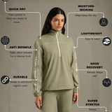 On-Trend Relaxed Fit Pullover Featuring Side Graphics and Quarter-Zip highneck Collar