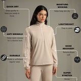 On-Trend Relaxed Fit Pullover Featuring Side Graphics and Quarter-Zip highneck Collar