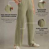 Relaxed Fit Drawstring Wide-Leg Pants Designed with contrast piping for Elevated All-Day Comfort