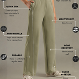 Relaxed Fit Drawstring Wide-Leg Pants Designed with contrast piping for Elevated All-Day Comfort