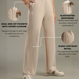 Relaxed Fit Drawstring Wide-Leg Pants Designed with contrast piping for Elevated All-Day Comfort
