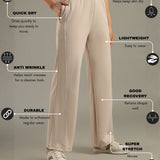 Relaxed Fit Drawstring Wide-Leg Pants Designed with contrast piping for Elevated All-Day Comfort