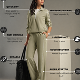 On-Trend Relaxed Fit Pullover set with wide-leg contrast piping bottom for Elevated All-Day Comfort.