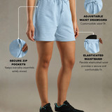 Women Shorts With Stylish Zipper Pocket At Both Sides
