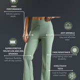 DOMIN8 Women Flared Mid-Rise Trousers