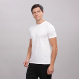 Men's Round Neck Super Smooth Self Design Wrinkle Resistant T shirt