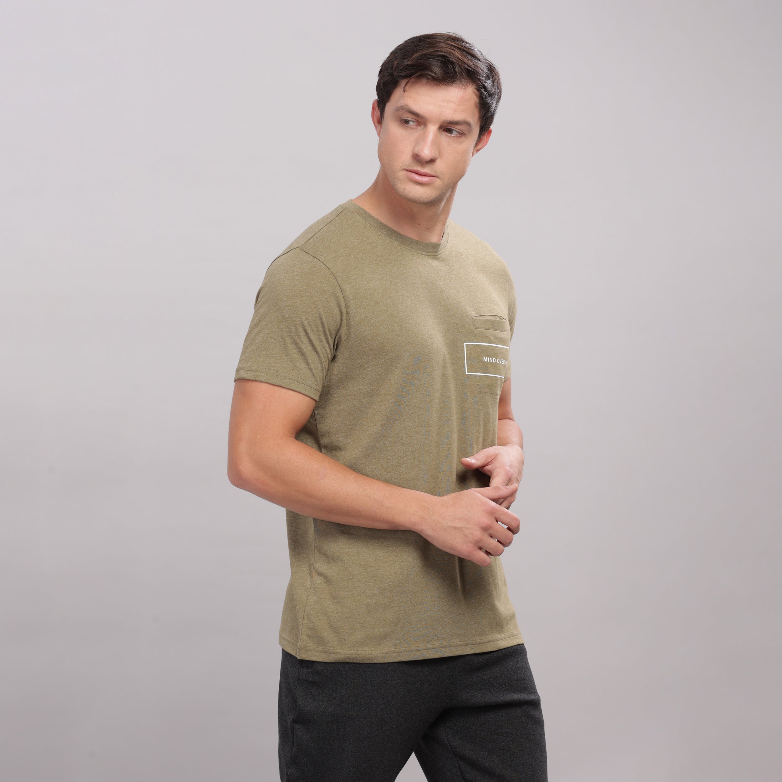 Men's Super Stylish Organic Cotton T Shirt With Printed Chest Pocket