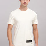 Men's Round neck Pure Cotton gentle T-Shirt-Domin8(Off White)