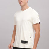 Men's Round neck Pure Cotton gentle T-Shirt-Domin8(Off White)