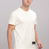 Men's Round neck Pure Cotton gentle T-Shirt-Domin8(Off White)