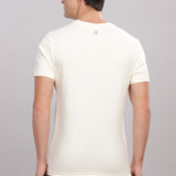 Men's Round neck Pure Cotton gentle T-Shirt-Domin8(Off White)