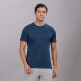 Men's Round Neck Super Smooth Self Design Wrinkle Resistant T shirt