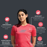 Women's  Round Neck T Shirt With Reflective Print