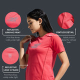 Women's  Round Neck T Shirt With Reflective Print