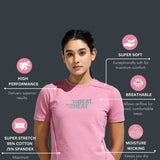 Women's  Round Neck T Shirt With Reflective Print