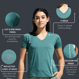 Women’s V neck cut and sew top