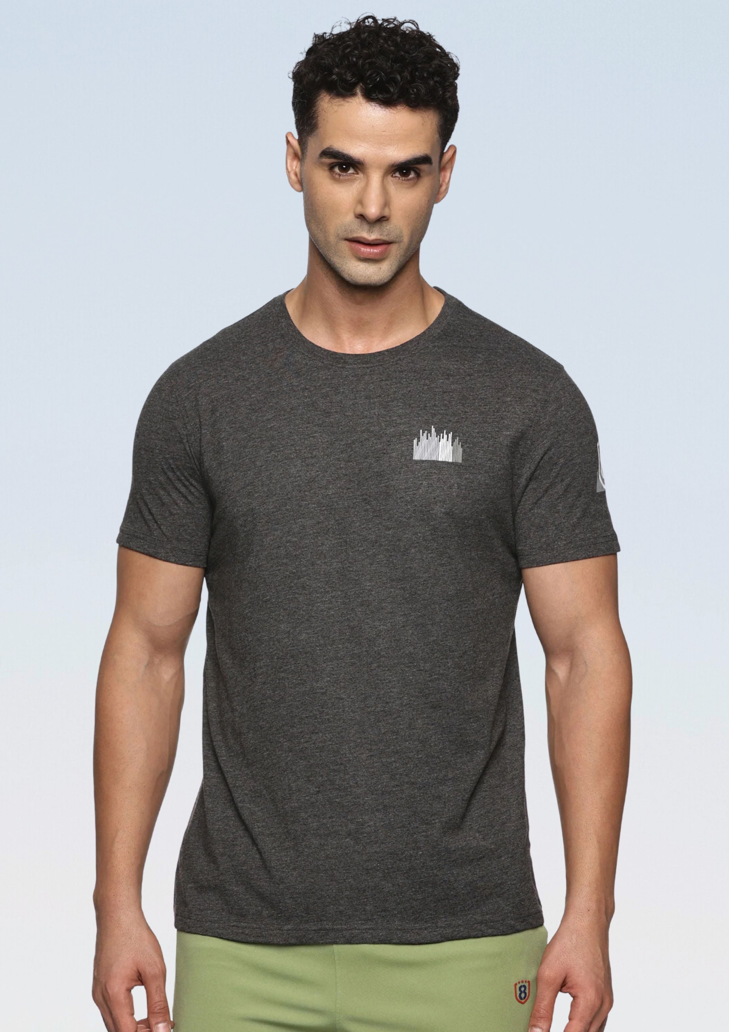 Men Organic Cotton Recycled Polyester Melange Effect T-Shirt