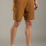 Men Cargo Shorts With Elasticated Waist Band And Adjustable Drawstring