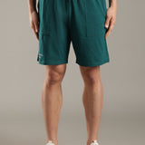 Comfortable Elastic Waistband Shorts Relaxed Fit with Functional Front Patch Pockets