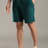 Comfortable Elastic Waistband Shorts Relaxed Fit with Functional Front Patch Pockets