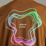 Oversized Crew-neck Tee With Simple Front and Back Large Abstract Back Print