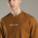 Oversized Crew-neck Tee With Simple Front and Back Large Abstract Back Print