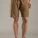 Men Solid Shorts With Side Pocket With Zipper Closure