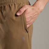 Men Solid Shorts With Side Pocket With Zipper Closure