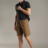 Men Solid Shorts With Side Pocket With Zipper Closure
