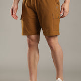 Men Cargo Shorts With Elasticated Waist Band And Adjustable Drawstring