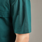 Dropped Shoulder Half-Zip Polo T shirt with shorts