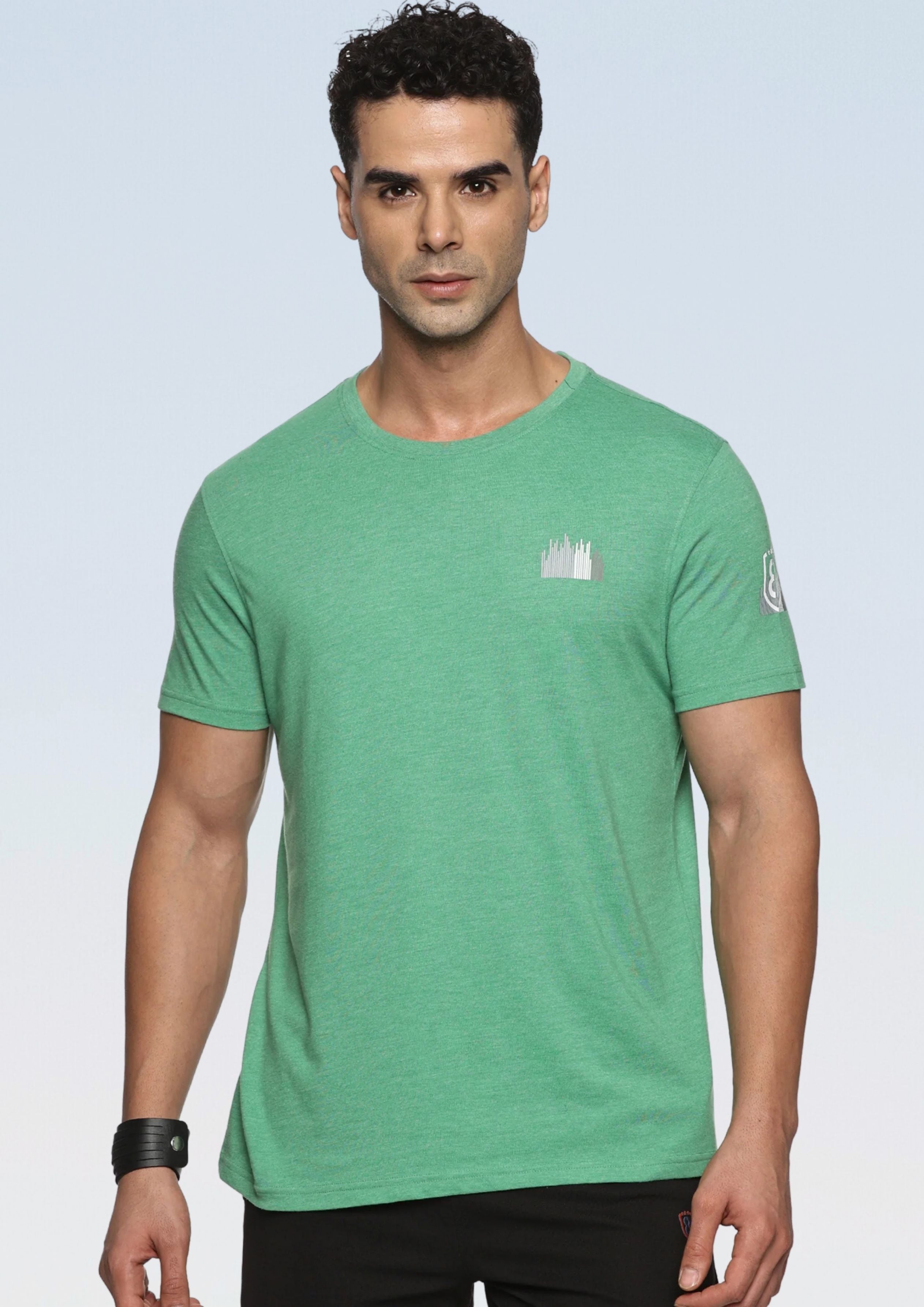 Men Organic Cotton Recycled Polyester Melange Effect T-Shirt