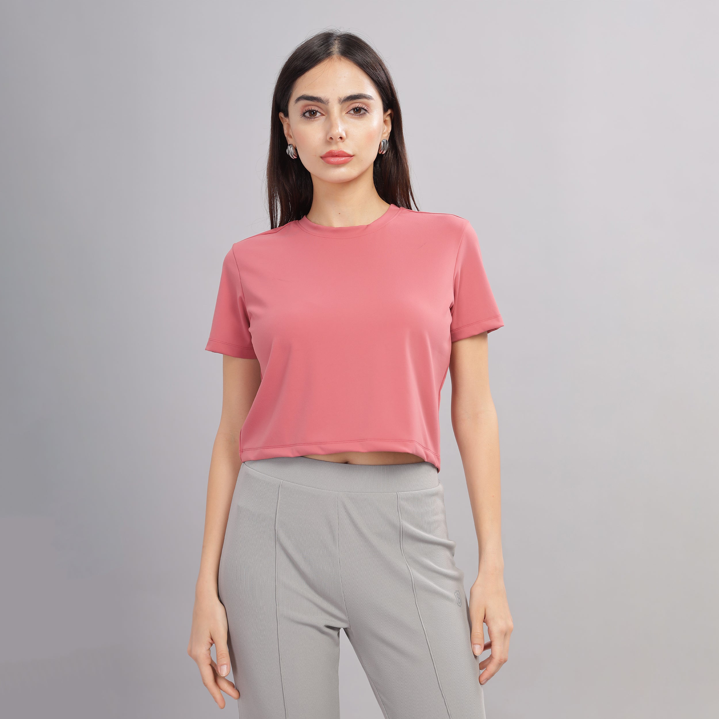 Women’s super stretchy ultra soft sweat wicking Nylon crop top and Jogger Set