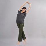 Women UPF Sun Protection Eco Friendly Yoga Top With Batwing Sleeve