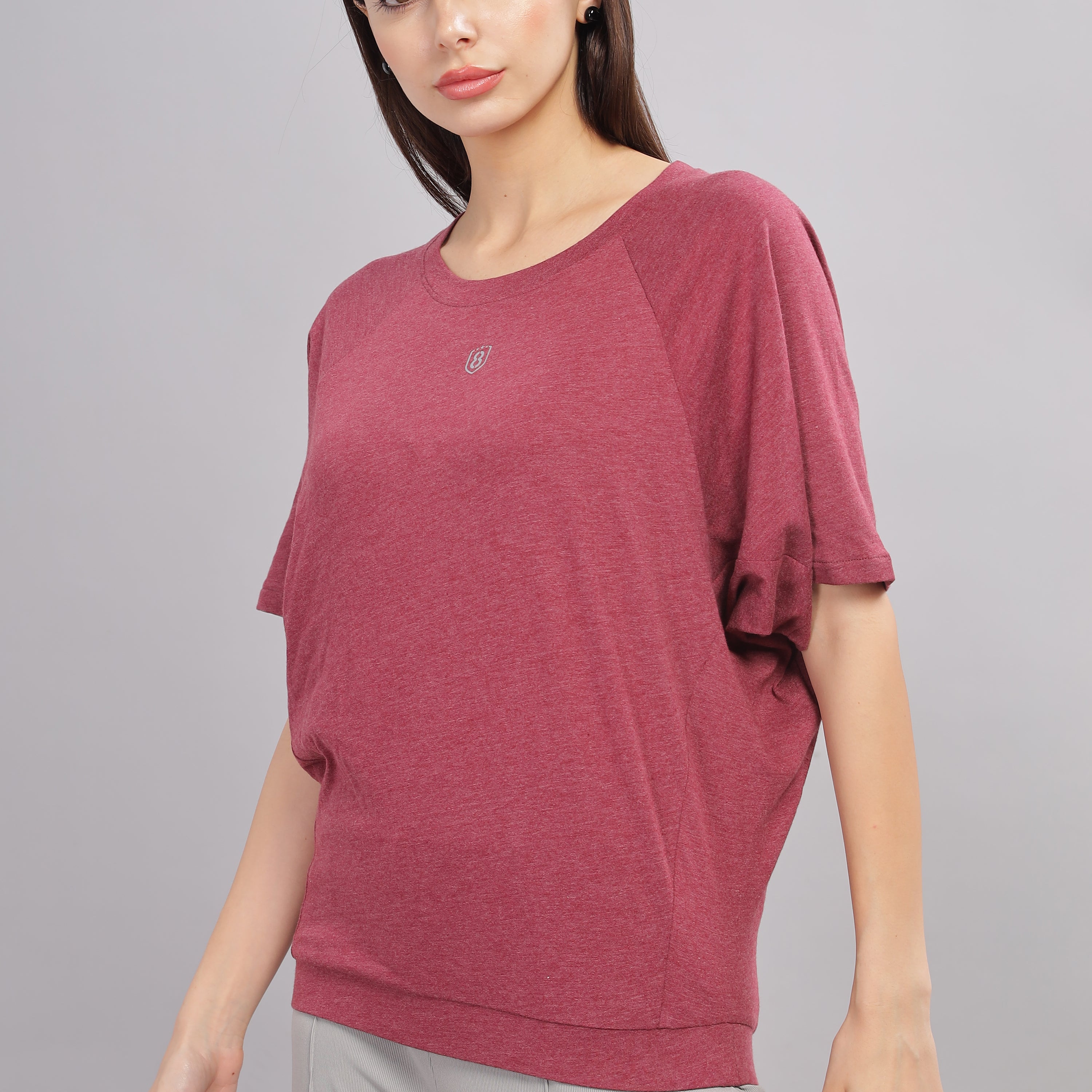 Women UPF Sun Protection Eco Friendly Yoga Top With Batwing Sleeve