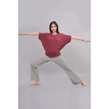 Women UPF Sun Protection Eco Friendly Yoga Top With Batwing Sleeve