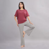 Women UPF Sun Protection Eco Friendly Yoga Top With Batwing Sleeve