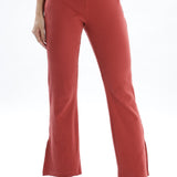 Women's Cotton Slim Flared Stretchy And Comfort Fit Slit Pant