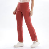 Women's Cotton Slim Flared Stretchy and slim Fit Slit Pant