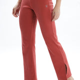 Women's Cotton Slim Flared Stretchy And Comfort Fit Slit Pant