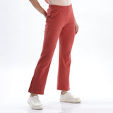 Women's Cotton Slim Flared Stretchy and slim Fit Slit Pant