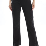 Women's Cotton Slim Flared Stretchy And Comfort Fit Slit Pant