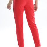 Womens Cotton Crop Top and Draw String Side Pocket Jogger ( Brick Red)